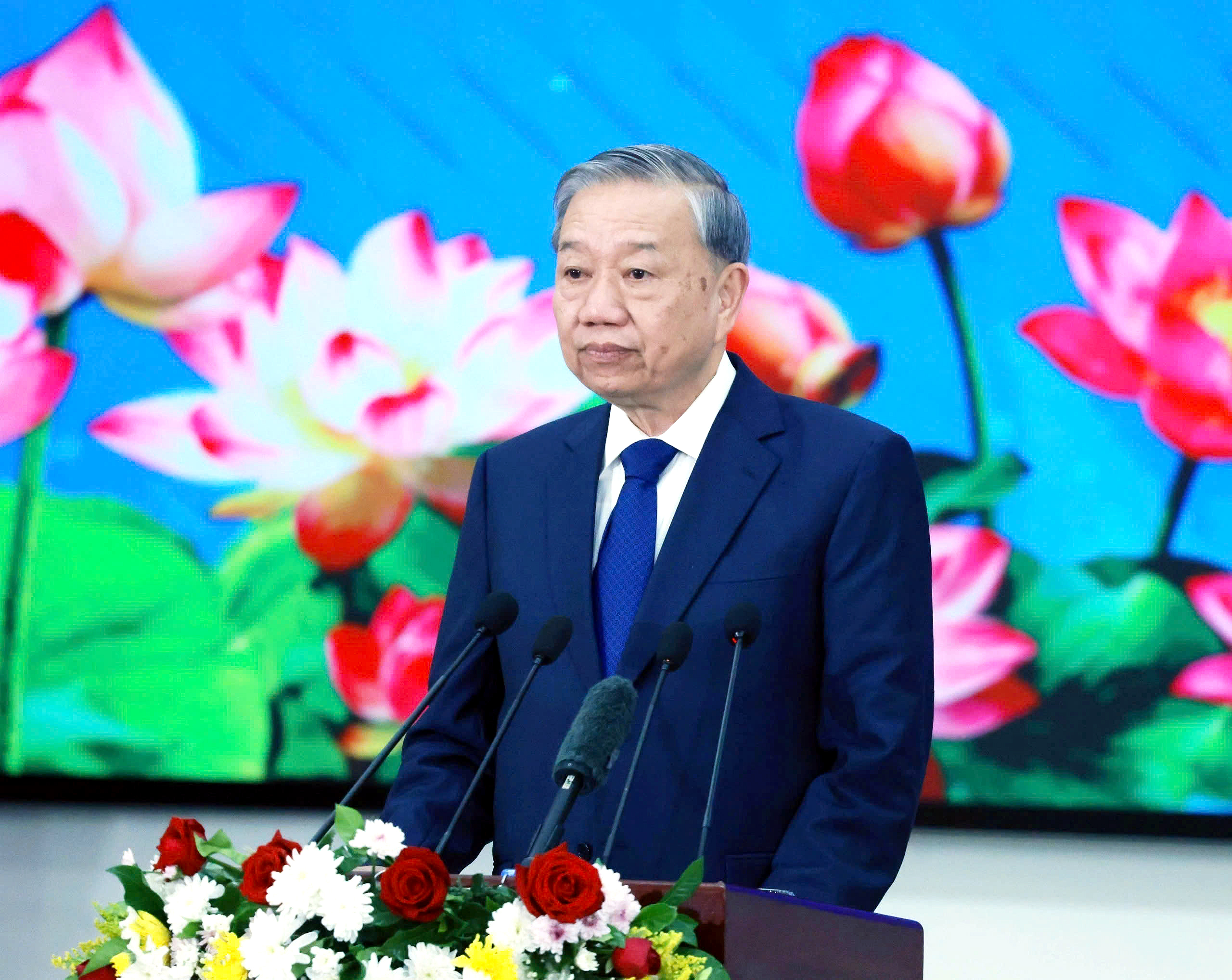 Tổng Bí thư Tô Lâm phát biểu chính sách tại Lào - Ảnh 1.