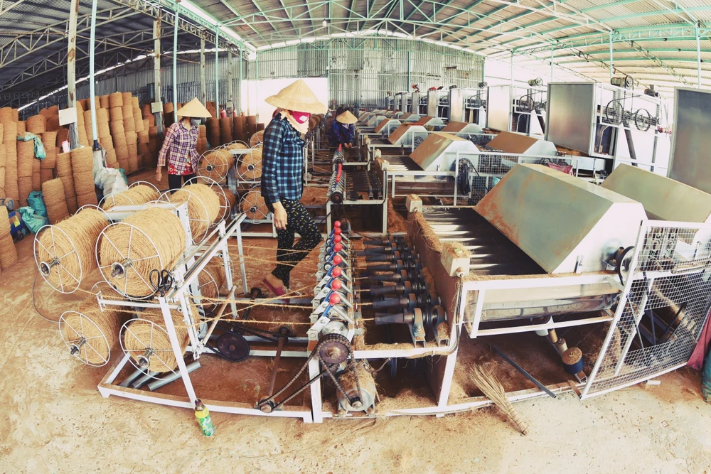 Sản xuất chỉ xơ dừa logistics xanh,vĩnh long,xuất khẩu,thị trường hoa kỳ