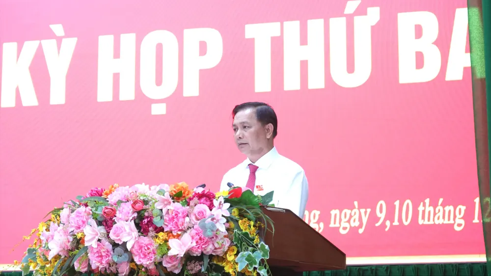 Bí thư Tỉnh uỷ Vĩnh Long Trần Văn Lâu phát biểu tại kỳ họp HĐND tỉnh tham nhũng, vĩnh long