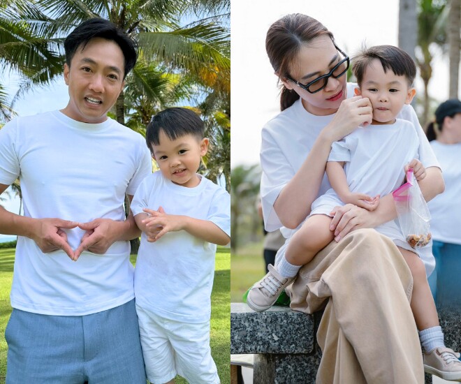 Vợ chồng Cường Đô La hạnh phúc bên 3 con, Subeo nay trổ mã như hot boy là "bản sao" của bố 1 Cường Đô La - Đàm Thu Trang đưa các con đi chơi.