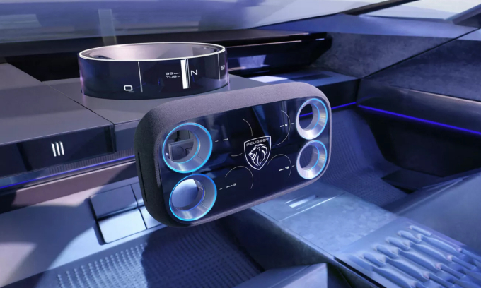 Vô-lăng Hypersquare trên một mẫu xe ý tưởng. Ảnh: Peugeot
