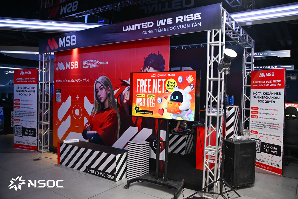 Gian hàng của Ngân hàng TMCP Hàng Hải Việt Nam (MSB) - Cùng Vươn Tầm - Đơn vị Đồng hành Kim cương của NSOC 2025 tại Chung kết Quốc gia NSOC 2025.
Gian hàng của Ngân hàng TMCP Hàng Hải Việt Nam (MSB) - Cùng Vươn Tầm - Đơn vị Đồng hành Kim cương của NSOC 2025 tại Chung kết Quốc gia NSOC 2025.