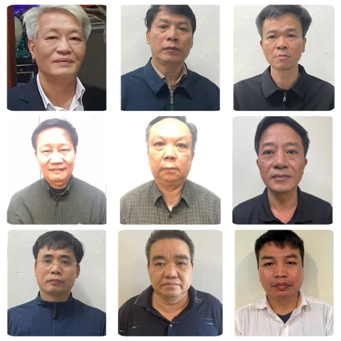 Một số bị can trong vụ án. Ảnh: Bộ Công an