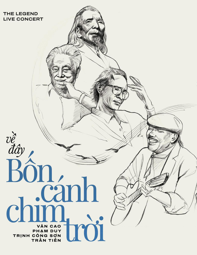 Poster show Về đây bốn cánh chim trời. Ảnh: Ngọc Việt
