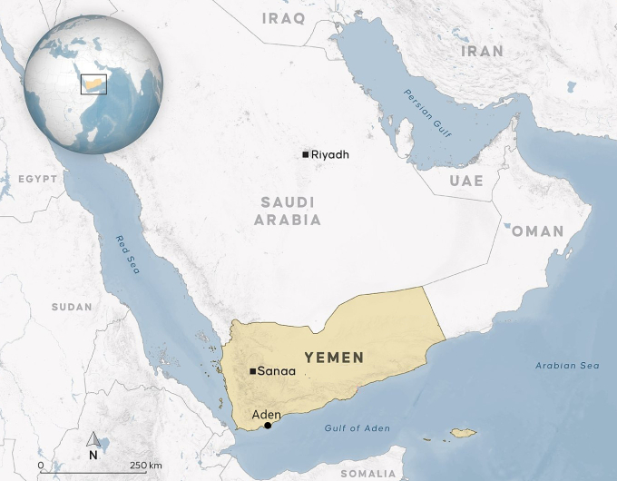 Vị trí Yemen, Arab Saudi và UAE. Đồ họa: AA