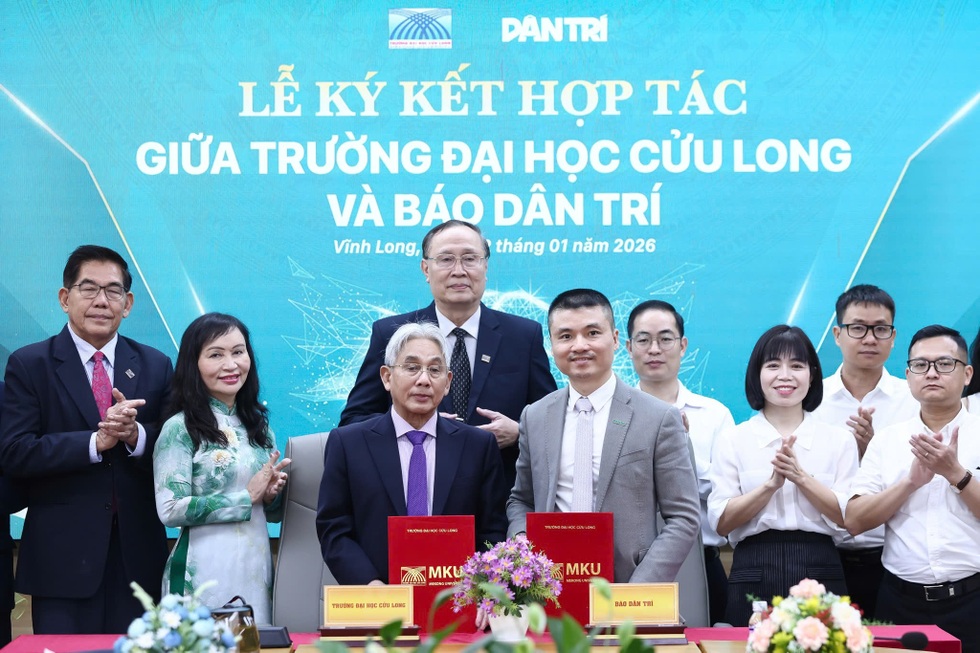 Báo Dân trí và Trường Đại học Cửu Long ký kết thoả thuận hợp tác - 6