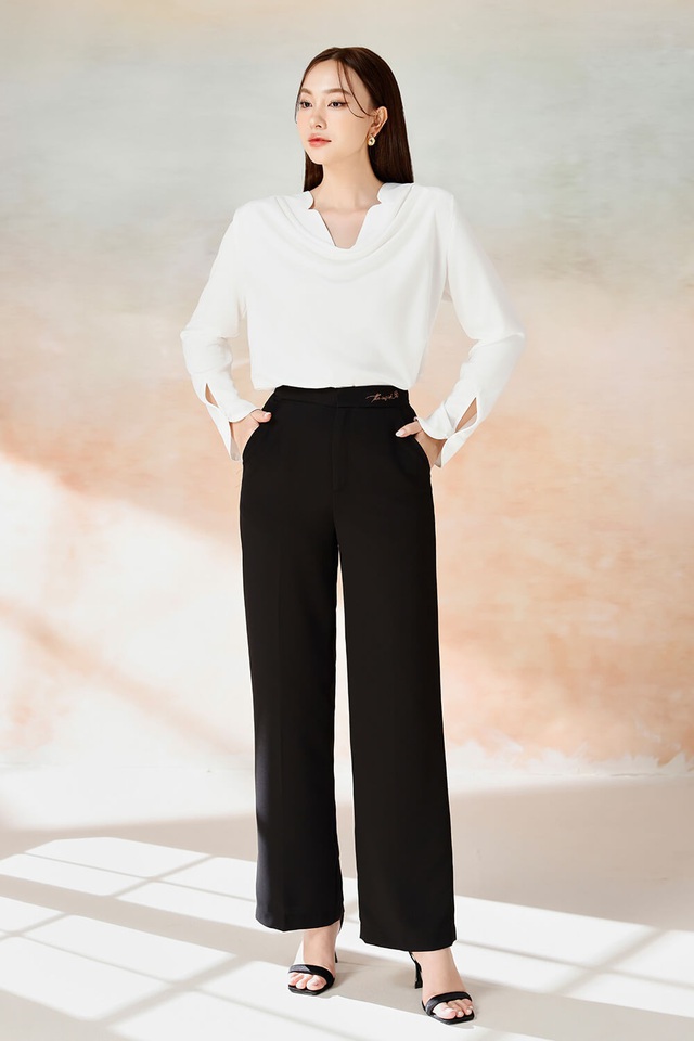 Áo không cổ ghi điểm cho vẻ ngoài thanh lịch nhờ sự giản đơn- Ảnh 2. Áo không cổ ghi điểm cho vẻ ngoài thanh lịch nhờ sự giản đơn- Ảnh 2.