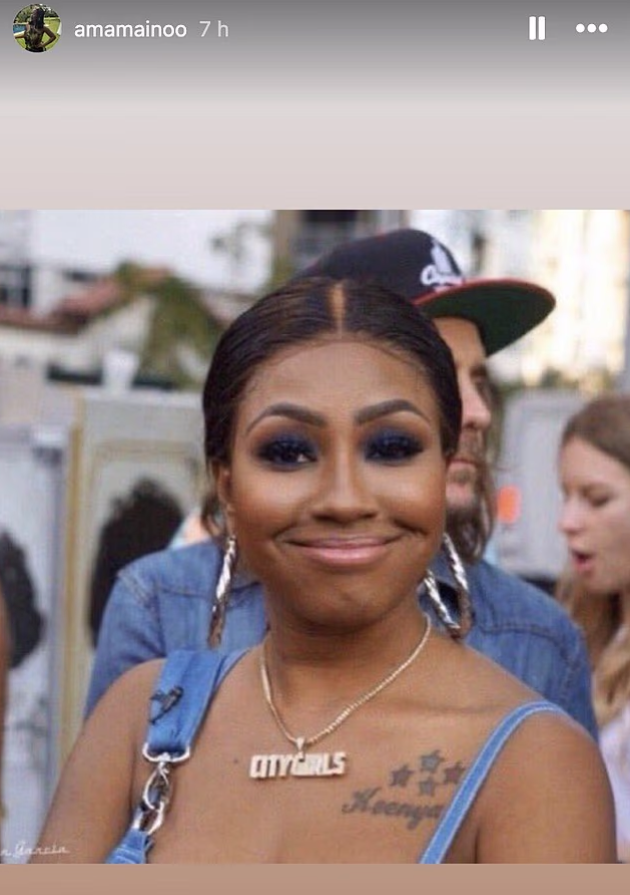 Ama Mainoo - chị gái của Kobbie Mainoo - đăng tải hình ảnh nữ rapper Yung Miami với nụ cười rạng rỡ.