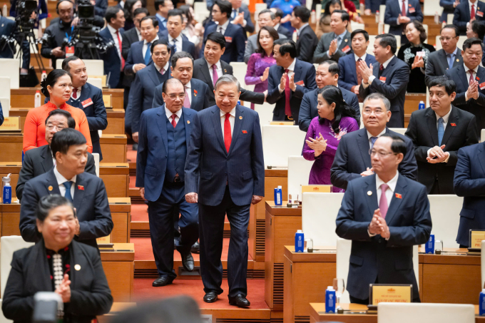 Tổng Bí thư Tô Lâm cùng lãnh đạo, nguyên lãnh đạo Đảng, Nhà nước dự Lễ kỷ niệm. Ảnh: Hoàng Phong