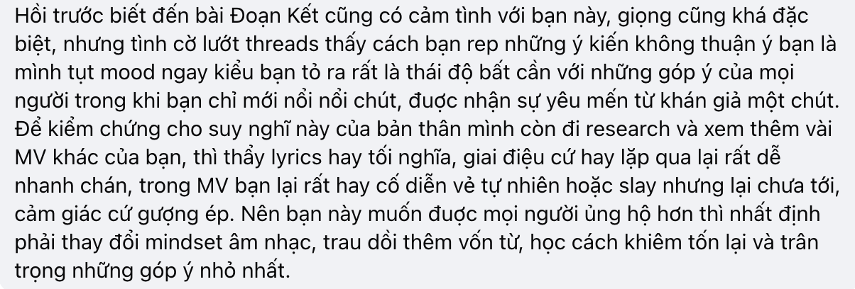 Tranh cãi nam ca sĩ Việt tuyên bố giải nghệ nếu không tạo ra thu nhập, viết gì mà netizen nói “ảo tưởng sức mạnh