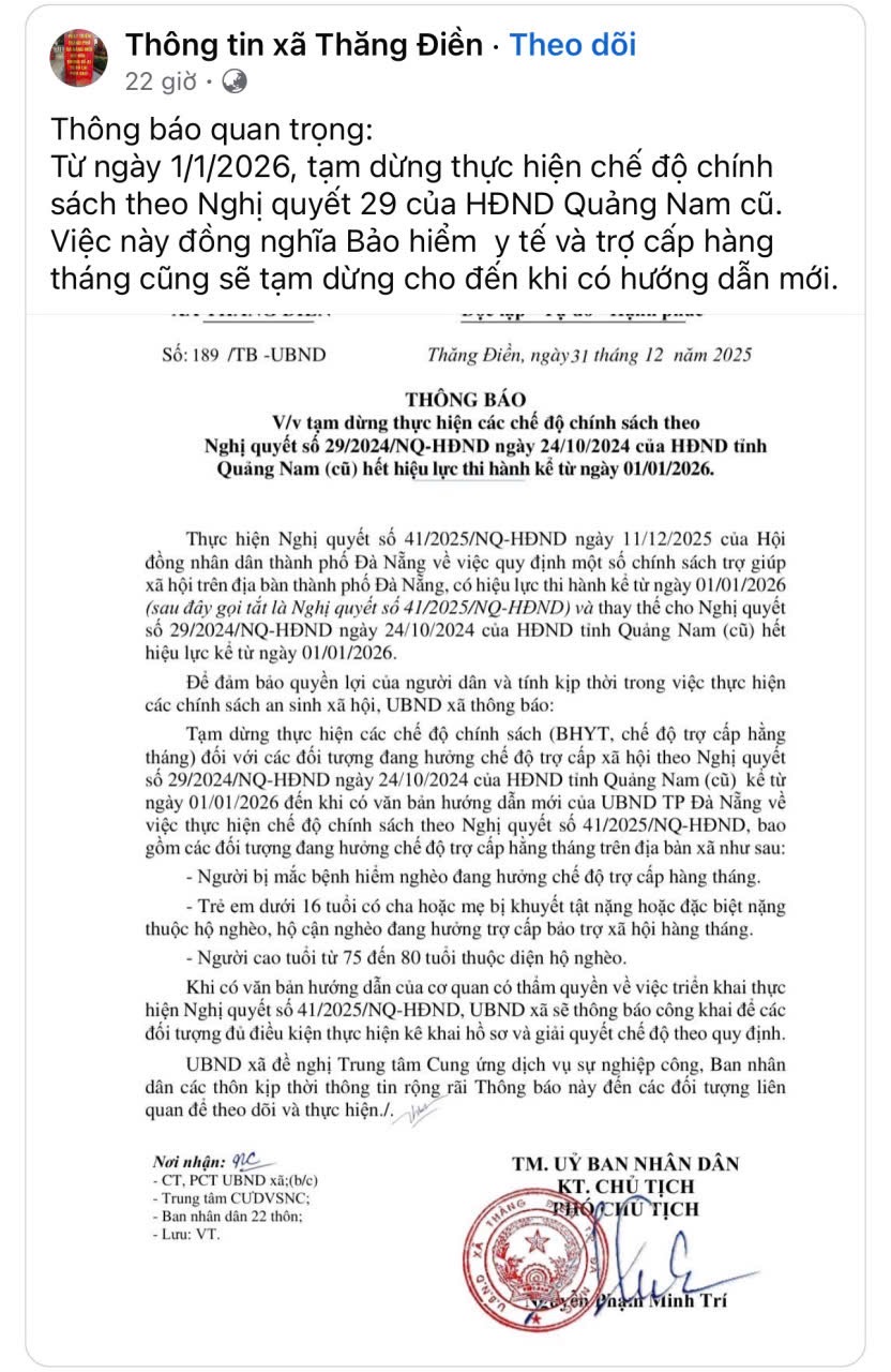 Thực hư chuyện tạm dừng thực hiện chế độ chính sách trợ giúp xã hội ở Quảng Nam cũ - Ảnh 2.