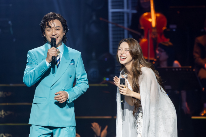 Tuấn Hưng và Bùi Lan Hương trong chương trình. Ảnh: Ban tổ chức cung cấp