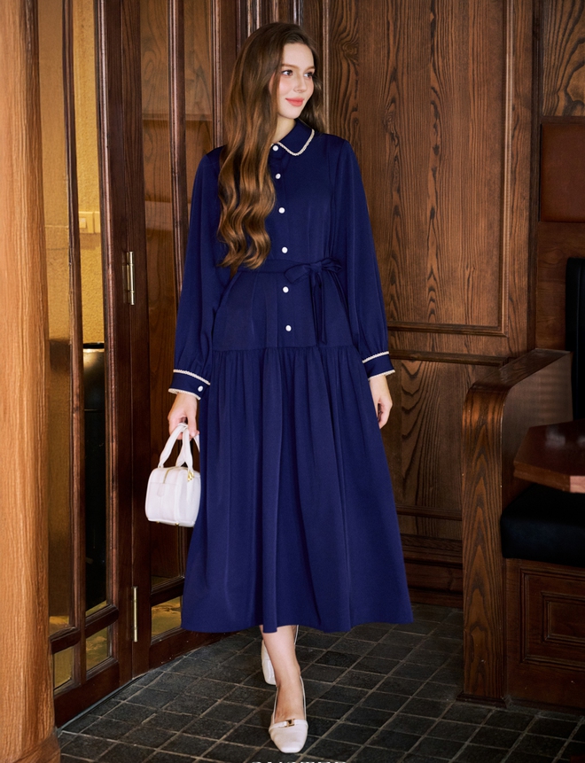 Váy sơ mi thắt eo duyên dáng, trang nhã - Ảnh 4.