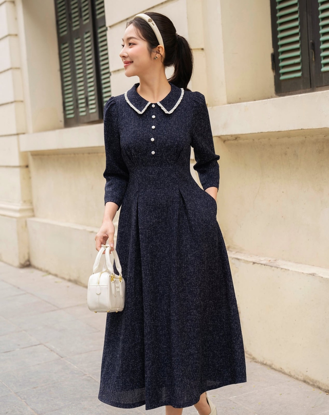 Váy sơ mi thắt eo duyên dáng, trang nhã - Ảnh 3.