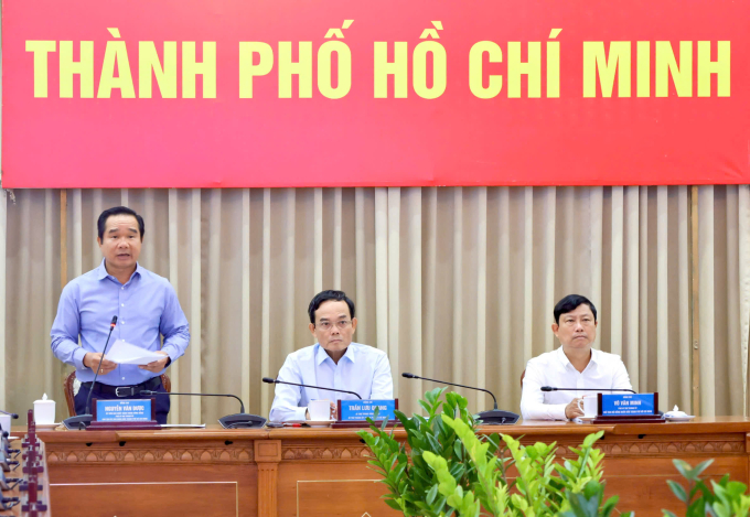 Chủ tịch UBND TP HCM Nguyễn Văn Được phát biểu tại Hội nghị trực tuyến Chính phủ với địa phương, ngày 8/1. Ảnh: Cổng thông tin UBND TP HCM