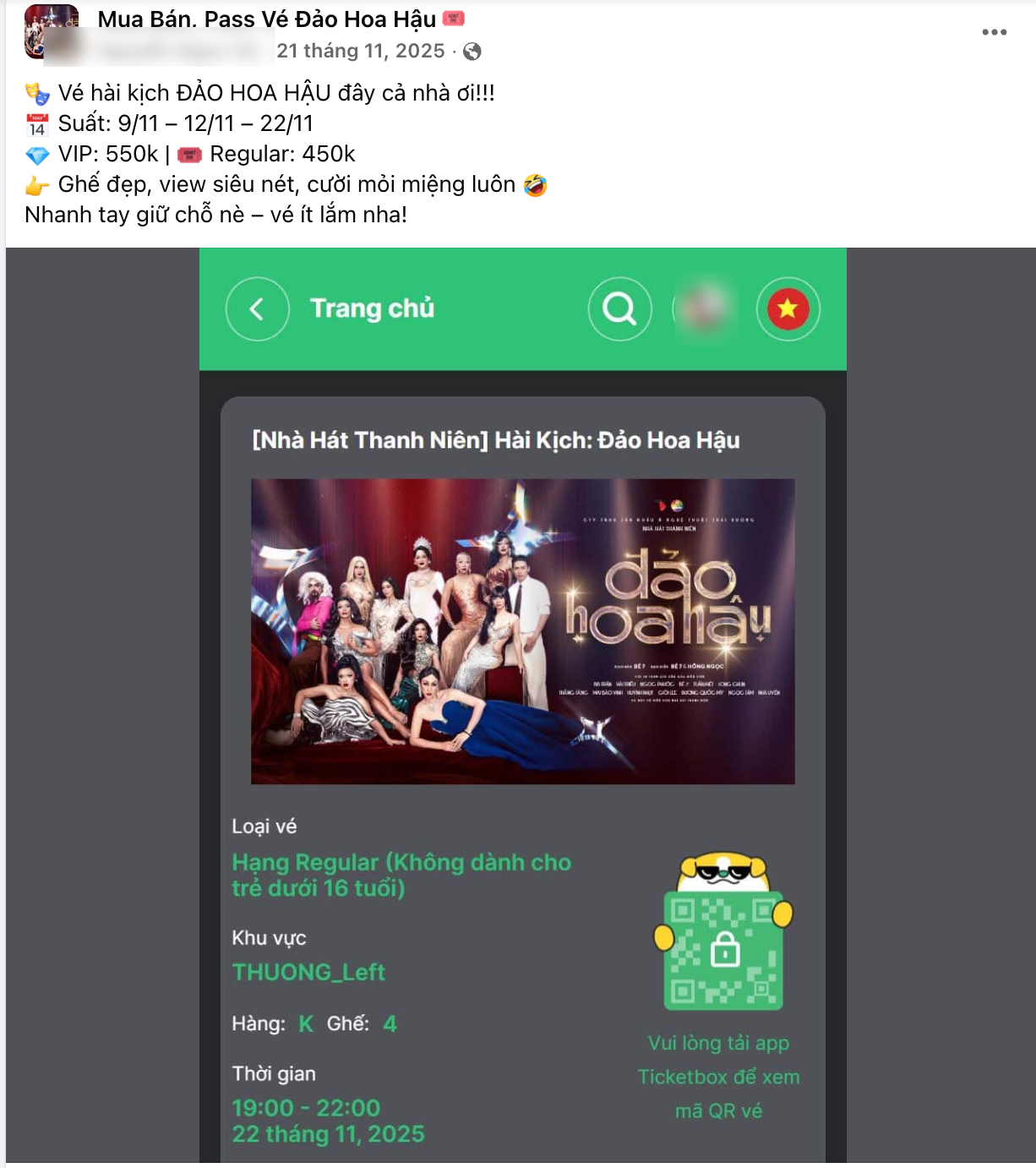 Vở kịch đang hot nhất Việt Nam, giá vé bán lại gấp 3 lần vẫn có người mua, BTC thông báo khẩn!- Ảnh 3.