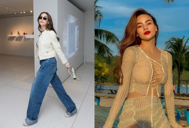 Song song những bộ cánh mang hơi hướng menswear, unisex, cô trung thành với váy áo xuyên thấu sexy mỗi lần đi biển hay dạo phố.