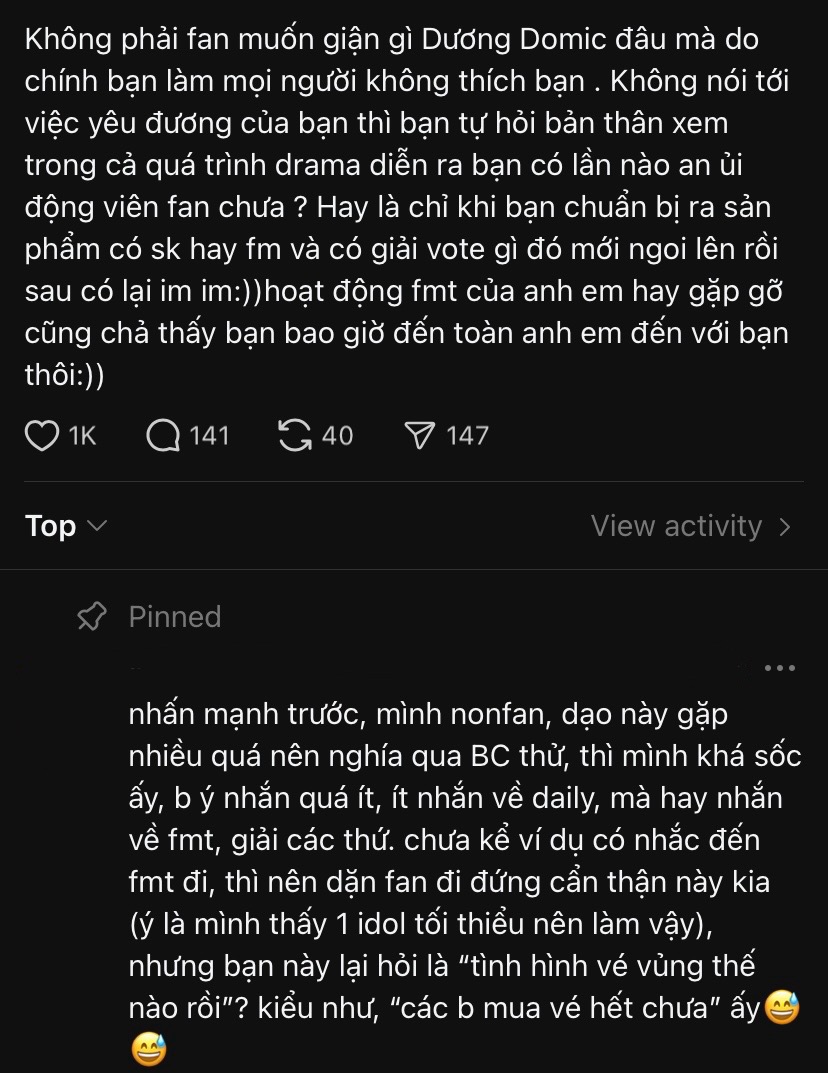 Dương Domic lên tiếng sau tin đồn ế vé: Không làm fanmeeting vì tiền- Ảnh 3.