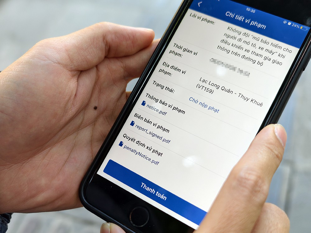 Tài xế bất ngờ khi thấy hình ảnh vi phạm 