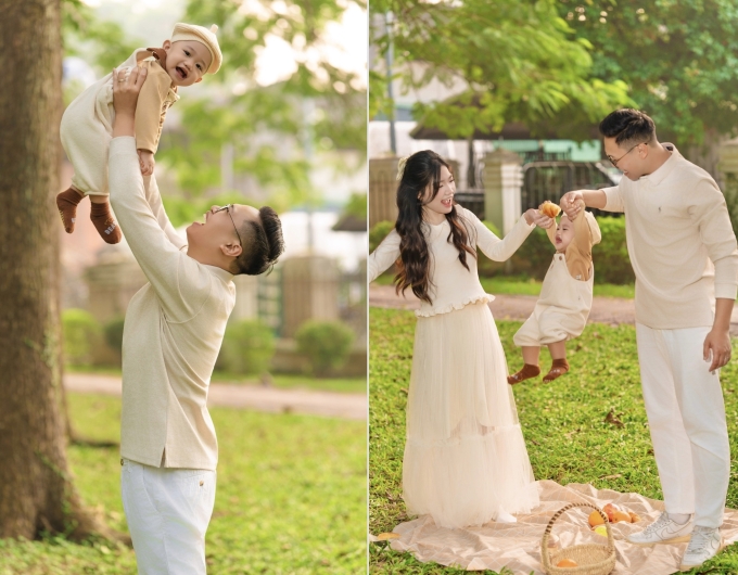 Sơn bên vợ con. Ảnh: Nhân vật cung cấp