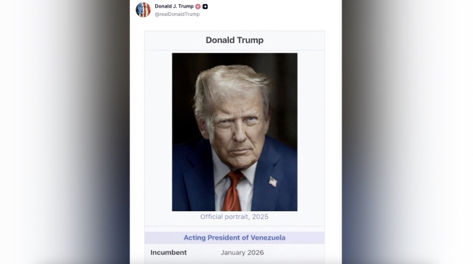 Ông Trump chia sẻ ảnh chụp trang thông tin về mình trên bách khoa toàn thư trực tuyến Wikipedia ngày 12/1. Ảnh: TruthSocial/realDonaldTrump