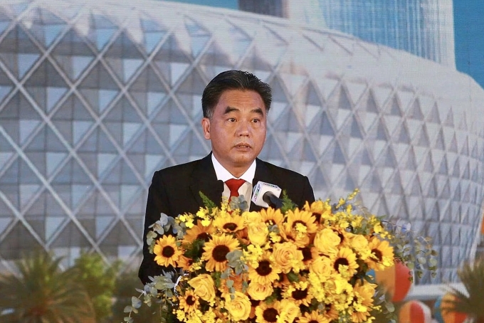 Phó chủ tịch thường trực UBND TP HCM Nguyễn Lộc Hà phát biểu tại lễ động thổ. Ảnh: Hạ Giang