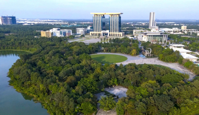 Vùng lõi của Đô thị Khoa học công nghệ phía Bắc TP HCM với Trung tâm hành chính tỉnh Bình Dương được chuyển đổi công năng thành Tòa nhà Khoa học công nghệ. Ảnh: Hương Chi