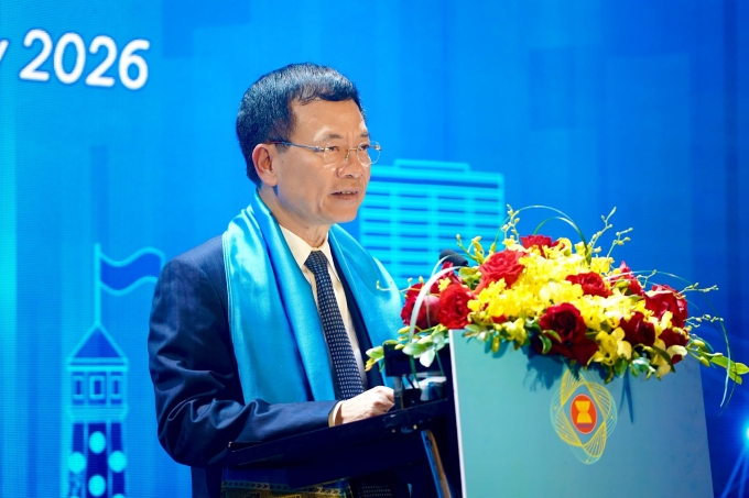 Bộ trưởng Khoa học và Công nghệ Nguyễn Mạnh Hùng tại lễ trao Giải thưởng Số ASEAN 2026. Ảnh: Lưu Quý