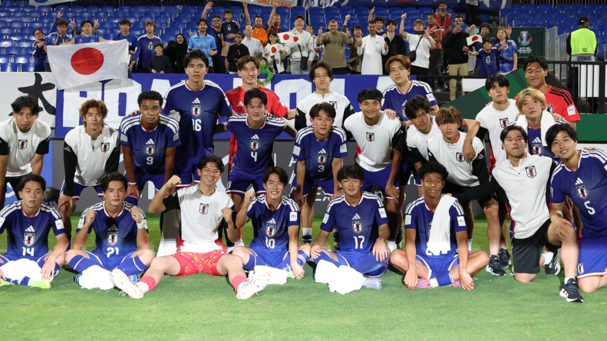 Các cầu thủ Nhật Bản ăn mừng sau chiến dịch vòng bảng U23 châu Á hoàn hảo. Ảnh: AFC