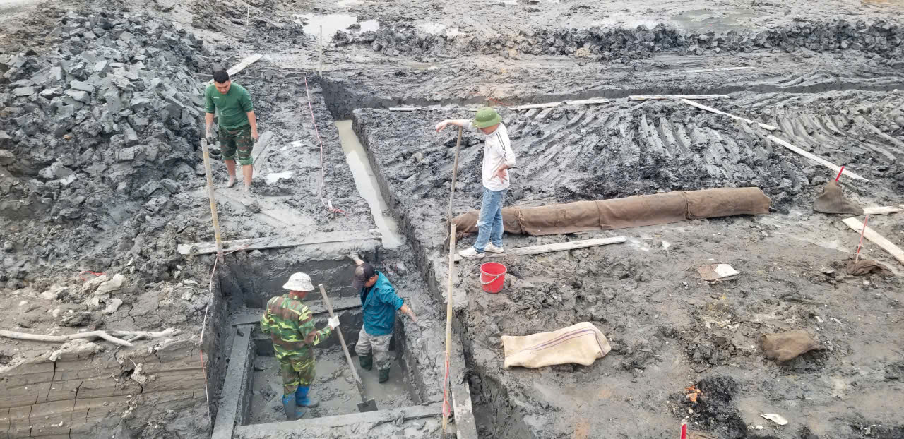 Phát hiện bãi cọc gỗ cổ trong khu di tích Đền Kiếp Bạc - Ảnh 3.