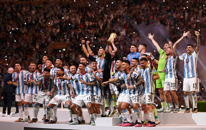 Khoảnh khắc vô địch World Cup 2022 của tuyển Argentina. Ảnh: On Location