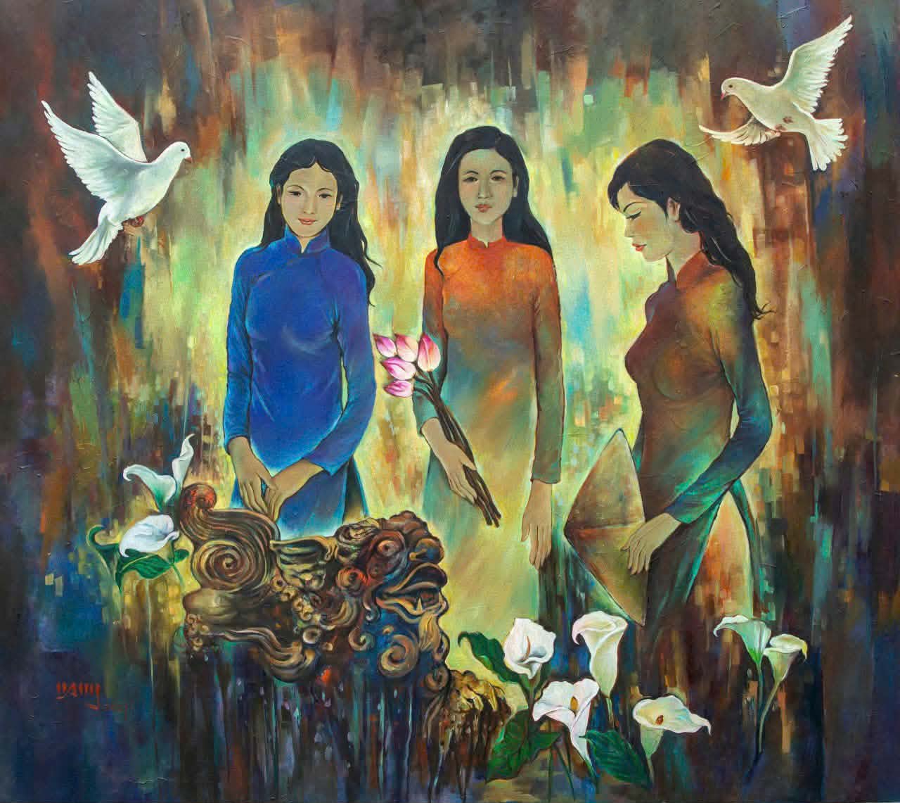 Họa sĩ Văn Y với triển lãm tranh ‘Dạ lai hương’- Ảnh 2.