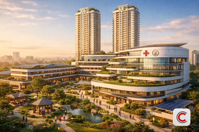 Hà Nội khởi công khu phức hợp y tế 16.000 tỷ đồng: Bệnh viện thông minh và 1.100 căn hộ cho người cao tuổi- Ảnh 1.