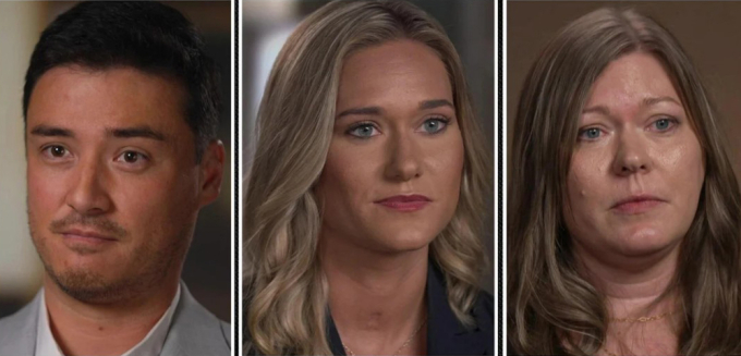 Brian Mann (bìa trái), Hannah Pettey (giữa) và và Nicole Pettey. Ảnh: CBS News