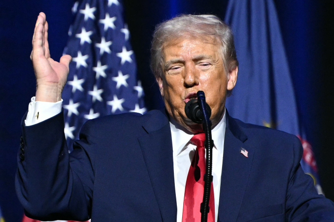 Tổng thống Mỹ Donald Trump phát biểu tại Detroit, bang Michigan ngày 13/1. Ảnh: AFP