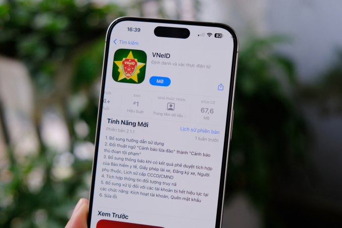 Giao diện ứng dụng VNeID trên App Store. Ảnh: Tuấn Hưng
