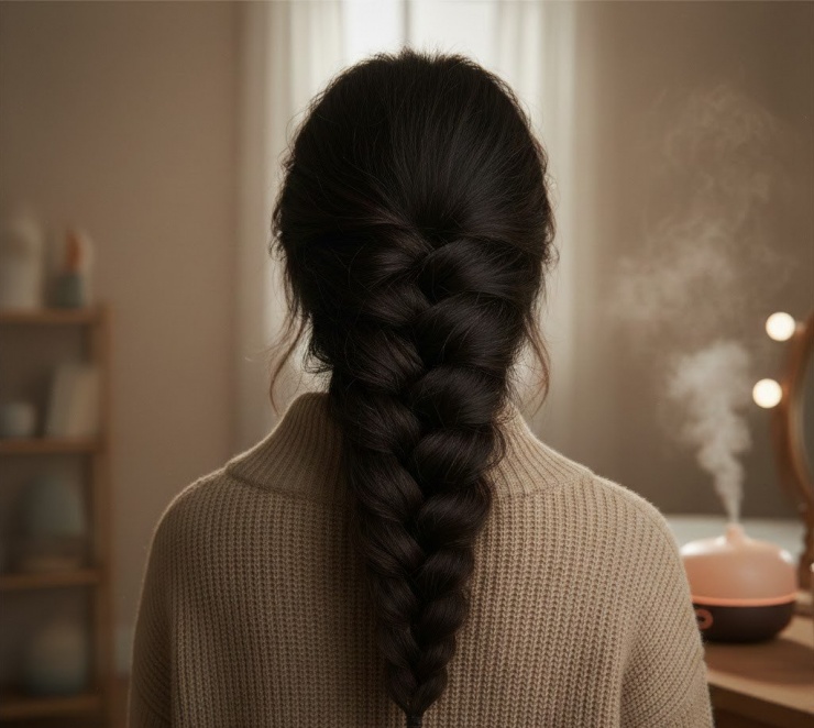 Bí quyết để ngăn ngừa gàu và tóc bết trong mùa đông 3 Có thể lựa chọn cách tạo kiểu tóc để che tóc bết khi chưa kịp gội đầu.