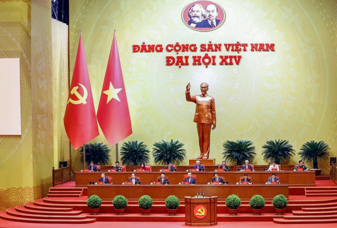 Đoàn chủ tọa Đại hội XIV tại phiên họp sáng 21/1. Ảnh: TTXVN