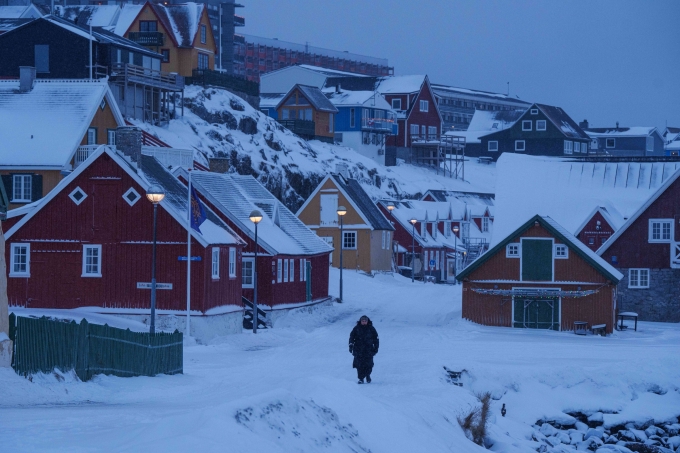 Một góc thành phố Nuuk, Greenland ngày 19/1. Ảnh: AP