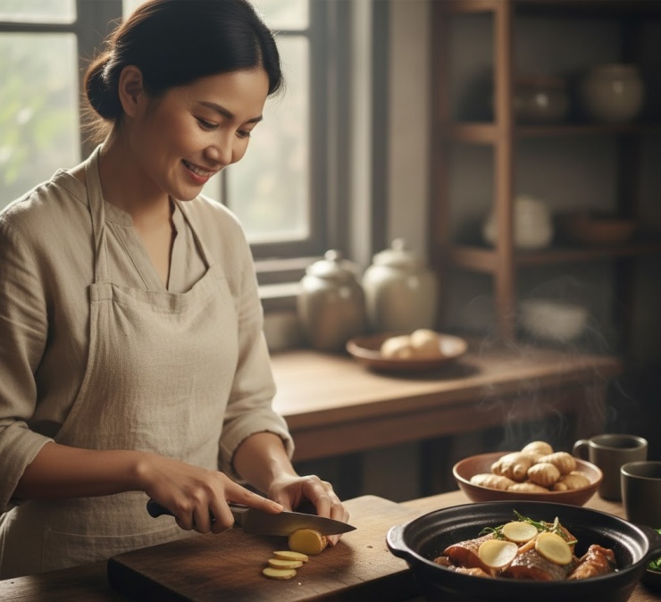 4 lợi ích sức khỏe tuyệt vời khi ăn gừng trong bữa cơm mùa đông giá rét 3 Gừng là vị thuốc tự nhiên nên có trong bữa cơm mùa đông.