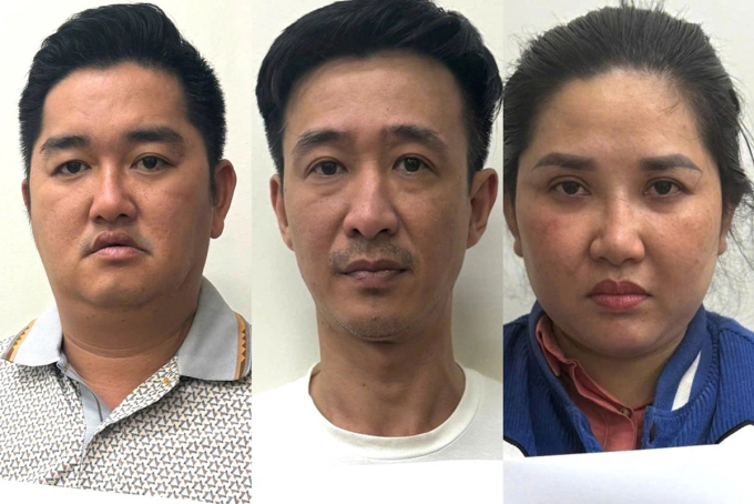 Những đồng phạm của băng lừa chạy án. Ảnh: Bộ Công an