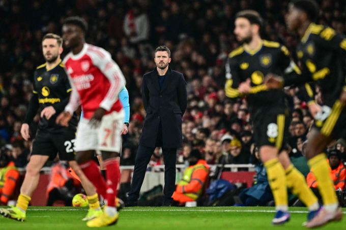 HLV Carrick trong trận Man Utd thắng Arsenal 3-2 trên sân Emirates, London ở vòng 23 Ngoại hạng Anh ngày 25/1/2026. Ảnh: AFP