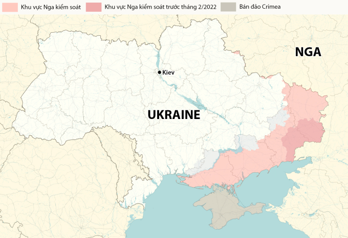 Vị trí thủ đô Kiev của Ukraine. Đồ họa: RYV