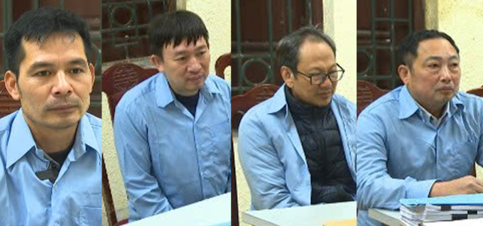 Các nghi phạm Họa, Sơn, Hồng, Phương (từ trái qua phải). Ảnh: Linh Đan