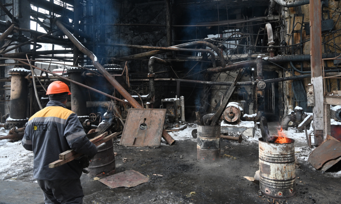 Nhà máy điện của công ty DTEK UKraine bị hư hại nặng sau đòn tập kích của Nga hôm 23/1. Ảnh: AFP