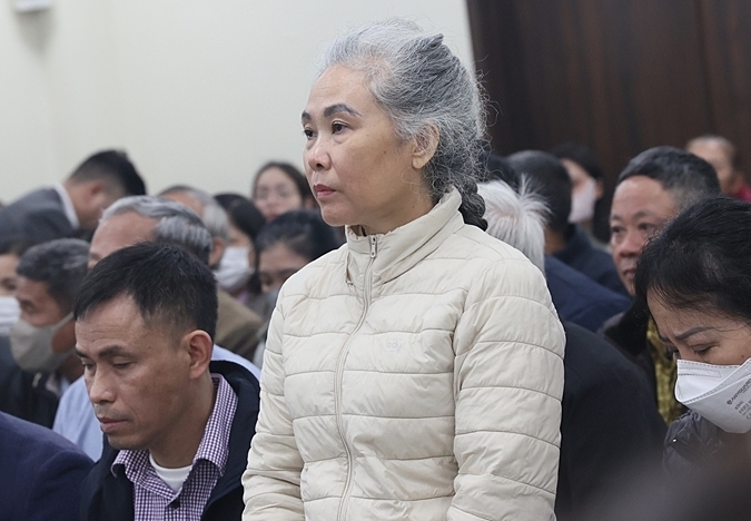 Bị cáo Nguyễn Thúy Kim, cựu Kế toán trưởng công ty LanQ. Ảnh: Danh Lam