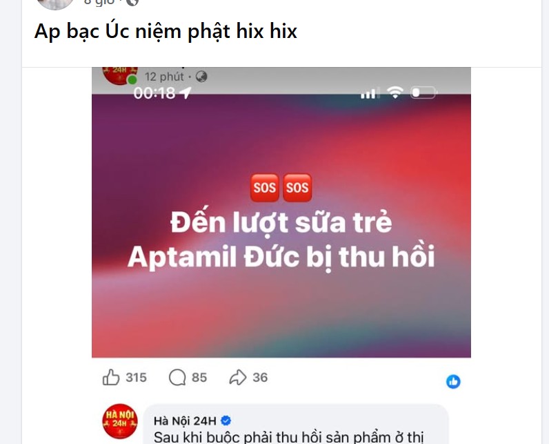 Hội mẹ bỉm sữa khóc than vì sữa Aptamil: 