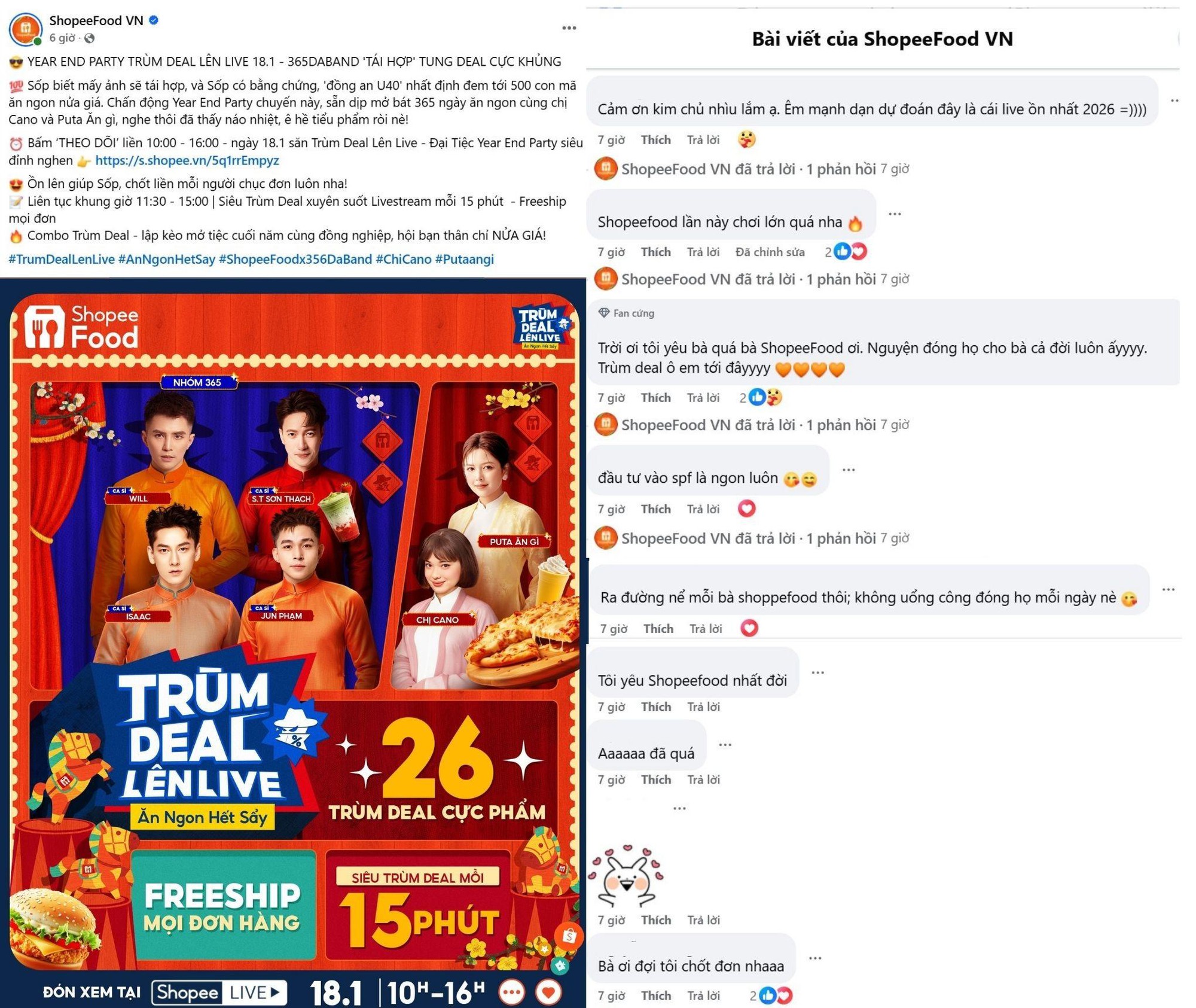 Đầu tư xem “Trùm Deal Lên Live 18.1” là lời luôn: 365DABAND tái hợp “chấn động”, tung deal ăn ngon giảm đến 50%- Ảnh 1.