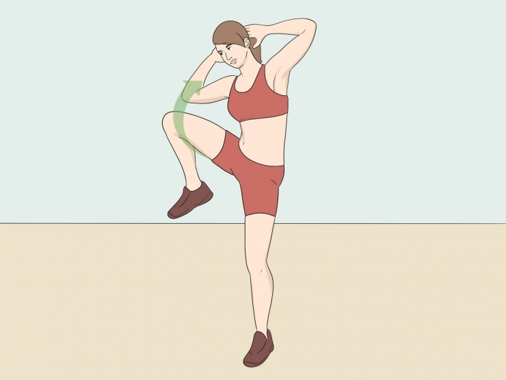 Gập bụng nghiêng người khi đứng.