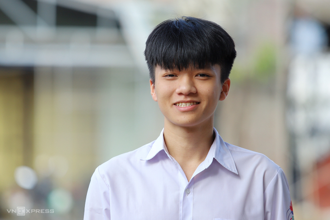 Võ Sỹ Quốc Anh, á khoa học sinh giỏi Toán quốc gia. Ảnh: Đức Hùng